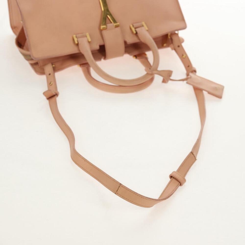 SAINT LAURENT Petit Kabas Hand Bag Leather 2way Pink Gold Auth bs31628 - Picture 8 of 16